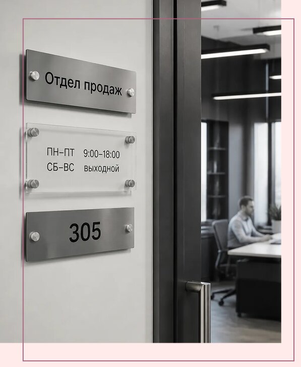 Офисные таблички на дверь в Элисте по цене от 5074 р. | Аванза-Элс